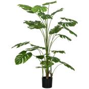 HOMCOM Plante artificielle arbre artificiel monstera deliciosa avec pot inclus hauteur 180 cm intérieure vert