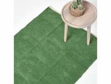 Homescapes tapis chenille uni en 100% coton vert - 110 x 170 cm RU1241E