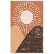 Hxadeco - Tableau Boho montagne et soleil - 50x80cm