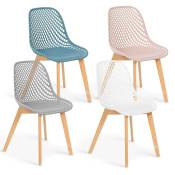 Idmarket - Lot de 4 chaises mandy mix color pastel