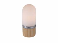 Lampe à poser cylindrique en verre opaque blanc style