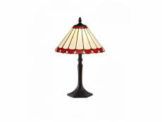 Lampe de table tiffany calais 1 ampoule rouge 50 cm