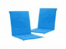 Lot de 2 coussins de chaise de jardin 100% polyester bleu 100 x 50 x 3 cm dec021682