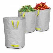 Lot de 3 sacs à déchets de jardin 160l polyester gris - Gris