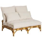 Made In Meubles - Canapé futon en rotin 2 places Elisa