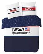 NASA Parure de lit 220x240 cm 100% Coton, Bleu/Blanc, 220x240