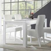 Nouvomeuble Table salle à manger design blanc laqué