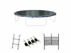 Pack accessoires pour trampoline ø 370cm saturne-capricorne- saturne inner - échelle. Bâche de protection. Filet de rangement pour chaussures et kit d
