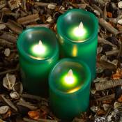 Pack de 3 Bougies led Cire Naturelle Spécial Flame Verte Vert Amazone