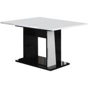 Petite table à manger extensible bois blanc et noir