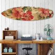 Planche de Surf , Impression sur Alu Dibond, Surf Vintage, 150x40 cm - Rouge