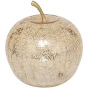 Pomme déco Lumineuse à led en verre craquelé d. 15,7 x h. 18,5 cm Atmosphera Doré