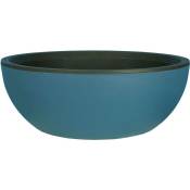 Riviera - Pot en plastique rond effet granit 40 cm - Bleu