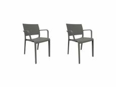Set 2 fauteuil new fiona - resol - gris - fibre de verre, polypropylène 523x520x805mm