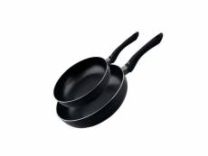Set de 2 woks de cuisine 20 cm et 28 cm avec fond en