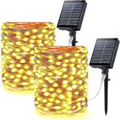 Solar Fairy Lights 2 Pack 66ft 200 Led Large Lamp Beads