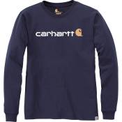 T-shirt manches longues bleu - Logo poitrine - Taille L - Carharrt