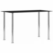 Table a diner Noir 120x60x75 cm Verre trempe