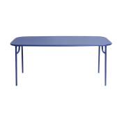 Table à manger d'extérieur lisse rectangle en aluminium bleu 180cm Week end - Petite