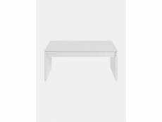 Table basse avec plateau relevable et espace de rangement, coloris blanc brillant, dimensions 102 x 43 x 50 cm (hauteur réglable de 43 à 54 cm) 805277