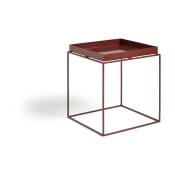 Table basse carrée en métal chocolat 40 x 40 x 44