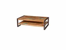 Table basse en bois 120 cm - industry - l 120 x l 70 x h 35 cm - neuf
