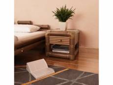 Table de chevet table d'appoint | table de nuit 50 x 45 x 40 cm bambou marron foncé - meuble pro frco70806