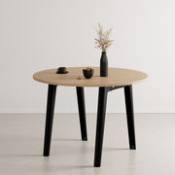 Table ronde New Modern / Ø 110 cm - Chêne éco-certifié / 4 à 6 personnes - TIPTOE noir en métal