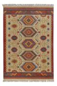 Tapis kilim laine vintage motif ethnique chic multicolore 160x230