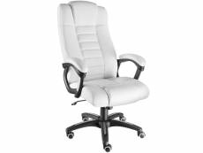 Tectake fauteuil de direction nuque et assise rembourrées - blanc 404390
