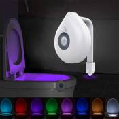 Veilleuse LED automatique étanche avec capteur de mouvement,16-Color Motion Sensor LED Toilet Night Light