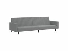 Vidaxl canapé-lit à 2 places gris clair velours