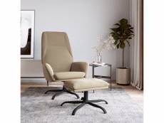 Vidaxl chaise de relaxation avec tabouret gris clair