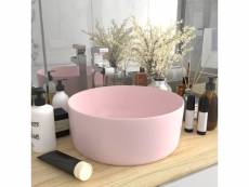 Vidaxl lavabo rond de luxe rose mat 40x15 cm céramique 147010