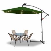 3m parasol UV40+ camping pendule parasol pavillon led solaire jardin parasol avec led vert - vert - Vingo
