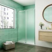 Aica Sanitaire - aica porte de douche coulissante 120x195cm verre sablé installer à droite en verre anticalcaire