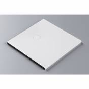 Bernstein - Receveur de douche en pierre solide (Solid Surface) BA3096 - 100 x 100 cm - couleur sélectionnable: Sans système d'évacuation, Blanc mat