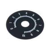 Cadran de contrôle numéroté sur une échelle de 0 à 10, diamètre 50mm Couleur du fond noir 220.107