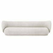 Canapé droit Rico / 4 places - L 260 - Tissu polyester - Ferm Living blanc en tissu