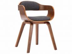 Chaise de salle à manger design chic en tissu gris foncé et bois courbé cds020041