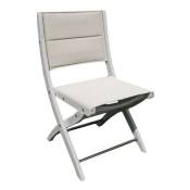 Chaise en bois d'acacia 2 pièces avec siège en tissu
