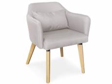 Chaise - fauteuil scandinave dantes tissu beige