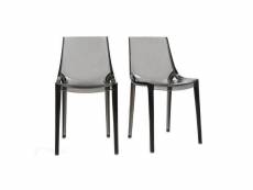 Chaises design grises fumées empilables intérieur et extérieur (lot de 2) yzel