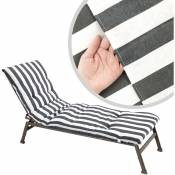 Coussin de chaise longue, coussin de chaise longue de jardin, dimensions 180 x 55 x 8 cm, pour l'extérieur-terrasse-jardin-vacances (noir)