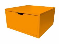 Cube de rangement bois 50x50 cm + tiroir orange CUBE50T-O