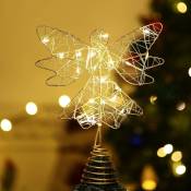 Décoration de sapin de Noël étoile d'ange, décoration de Noël éclairée par étoile à led Sapin de Noël, lumière de Noël à led étoile d'éclairage à