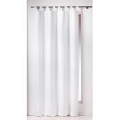 Douceur D'intérieur - Rideau a passants 140 x 260 cm polyester uni essentiel Blanc - Blanc