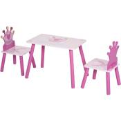 Ensemble table et chaises enfant design princesse motif