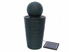 Fontaine de jardin alimentée énergie solaire ornement de jardin extérieur décor patio résine noire sphère autoportante boule ronde jeu d'eau 27602
