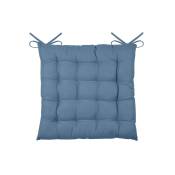 Galette de chaise unie et classique coton bleu marine 38x38 cm